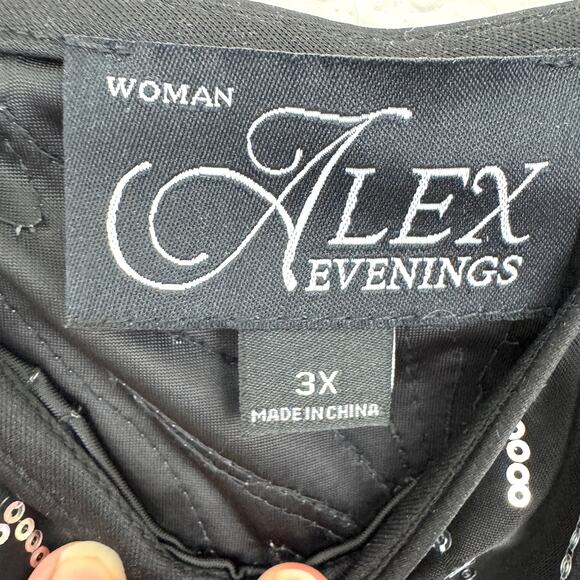 Alex Evenings Women Size 3X Sleeveless Blouse Tank Size 3X Sequins Evening Black - Picture 2 of 6